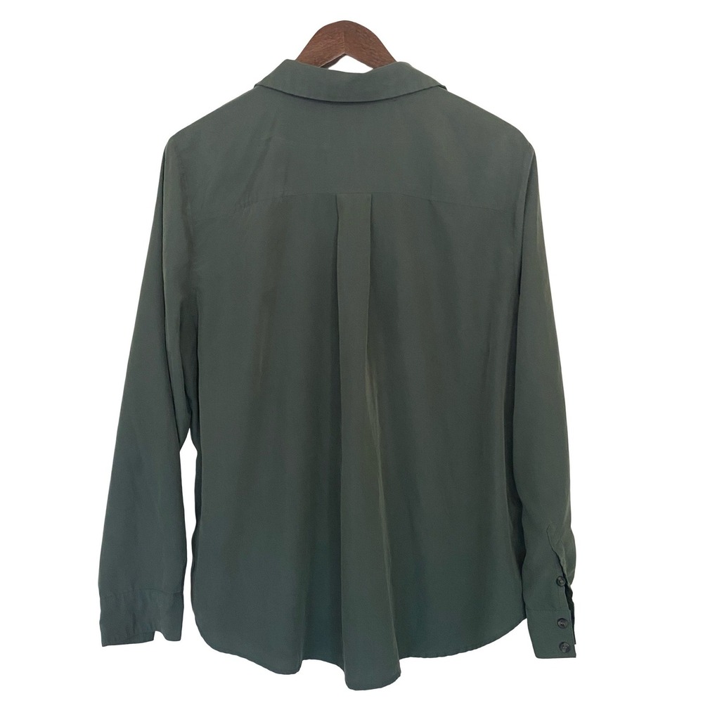 INC International Concepts Women Button Down XL Green Utility Long Sleeve Shirt